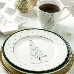 Paño de algodón grande para cocina Printed Lucie Xmas White 71 x 52 cm - GreenGate