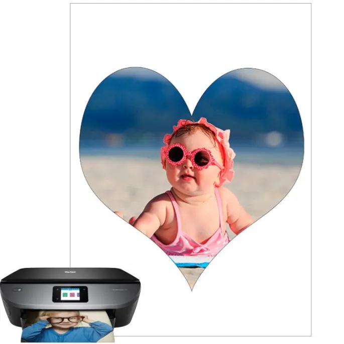 Papel de arroz fino - Corazón de 20 cm - Impresión personalizada
