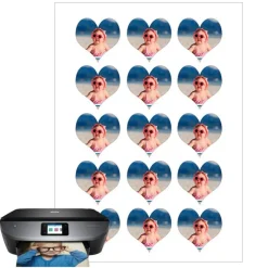 Papel de arroz fino - Corazones de 5 cm (15) - Impresión personalizada