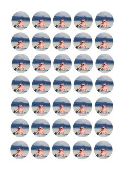 Papel de arroz fino - Círculos de 3 cm (35) - Impresión personalizada