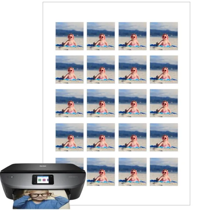 Papel de arroz fino - Cuadrados de 4 cm (20) - Impresión personalizada
