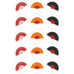 Papel de azúcar Abanicos mix 5 cm (15) - María Lunarillos