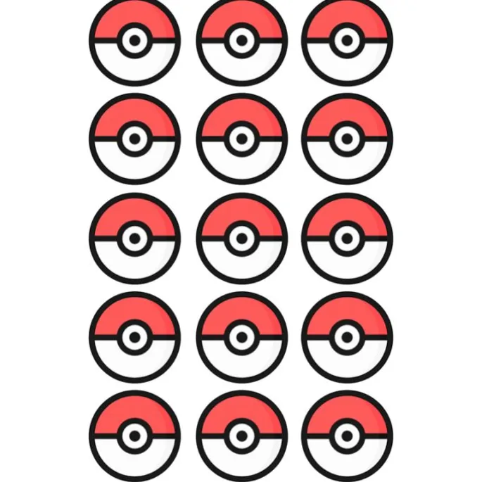 Papel de azúcar bola de Pokémon Poké Ball 5 cm (15) - María Lunarillos