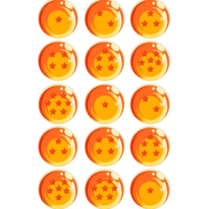 Papel de azúcar Bolas Dragon Ball - 5 cm (15) - María Lunarillos