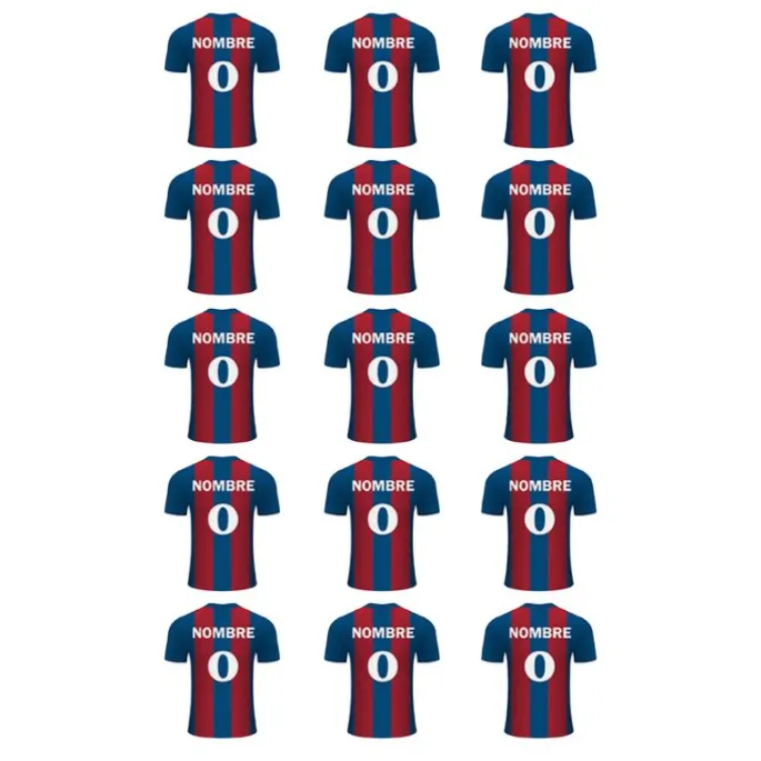 Papel de azúcar - Camiseta fútbol Barcelona nombre y número 5 cm (15) - Impresión personalizada