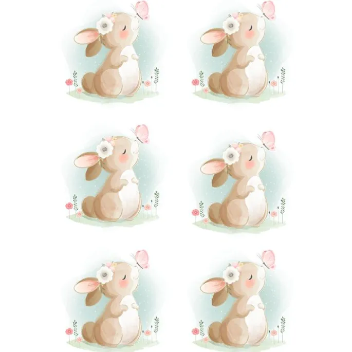 Papel de azúcar Conejo 8 cm (6) - María Lunarillos