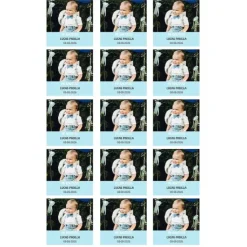 Papel de azúcar con foto, nombre y fecha personalizada cuadrado 5 cm (15) - Mi Bautizo
