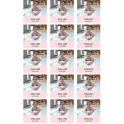 Papel de azúcar con foto, nombre y fecha personalizada cuadrado 5 cm (15) - Mi Bautizo