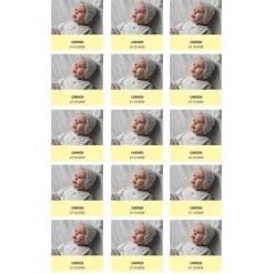 Papel de azúcar con foto, nombre y fecha personalizada cuadrado 5 cm (15) - Mi Bautizo