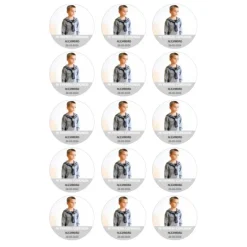 Papel de azúcar con foto, nombre y fecha personalizada círculo 5 cm (15) - Mi Primera Comunión