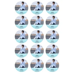 Papel de azúcar con foto, nombre y fecha personalizada círculo 5 cm (15) - Mi Primera Comunión
