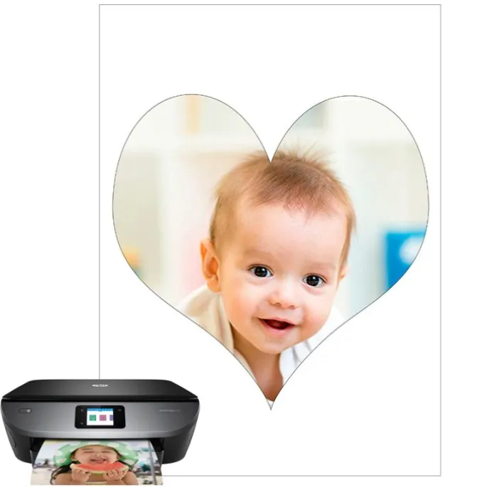 Papel de azúcar - Corazón de 20 cm - Impresión comestible personalizada
