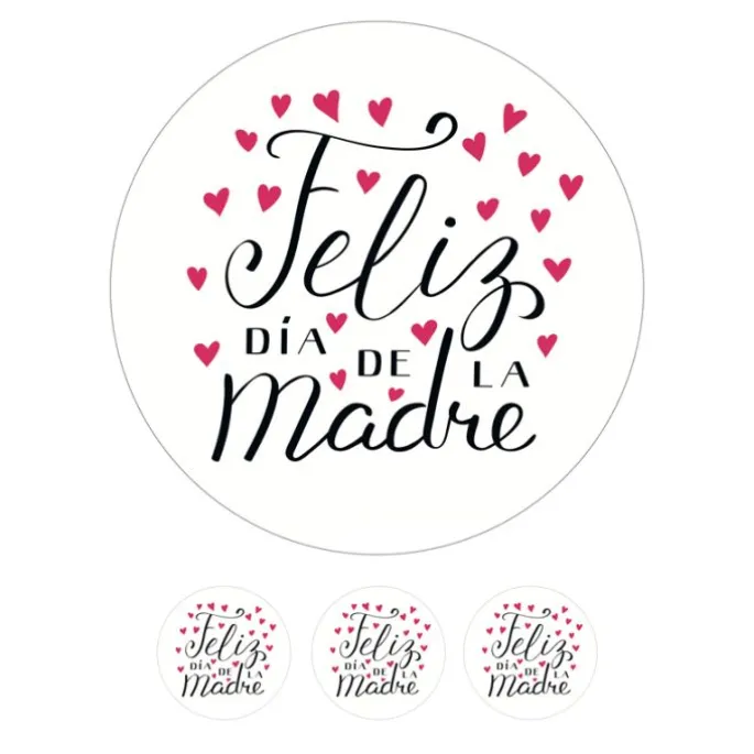 Papel de azúcar corazones Feliz día de la Madre 20 cm - María Lunarillos