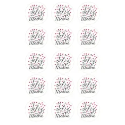 Papel de azúcar corazones Feliz día de la Madre 5 cm (15) - María Lunarillos