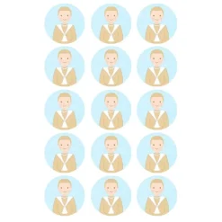 Papel de azúcar - Círculos de 5 cm (15) Carlitos Comunión - Impresión comestible personalizada
