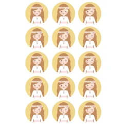 Papel de azúcar - Círculos de 5 cm (15) Carlota Comunión - Impresión personalizada