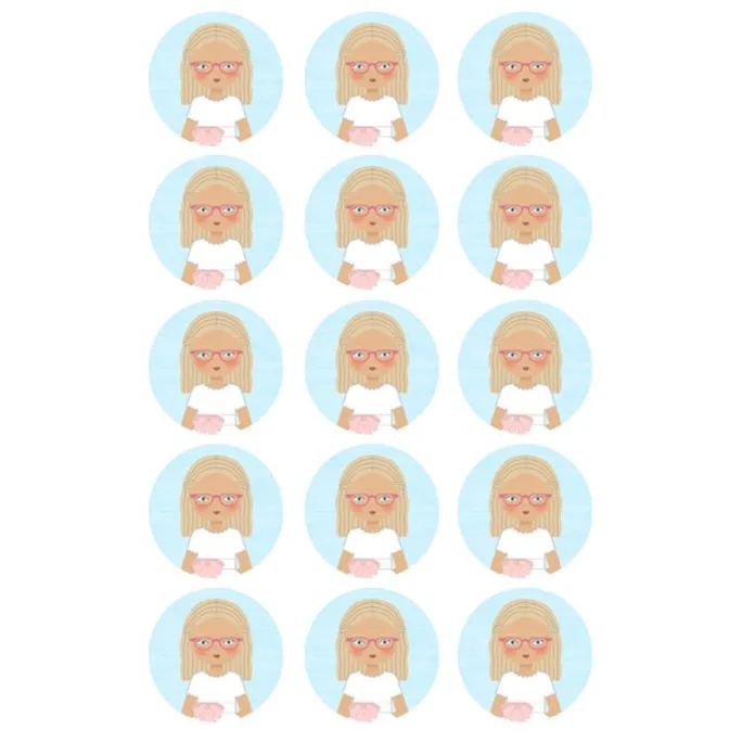 Papel de azúcar - Círculos de 5 cm (15) Carlota Comunión - Impresión personalizada