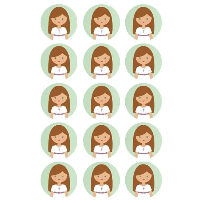 Papel de azúcar - Círculos de 5 cm (15) Celia Comunión - Impresión comestible personalizada