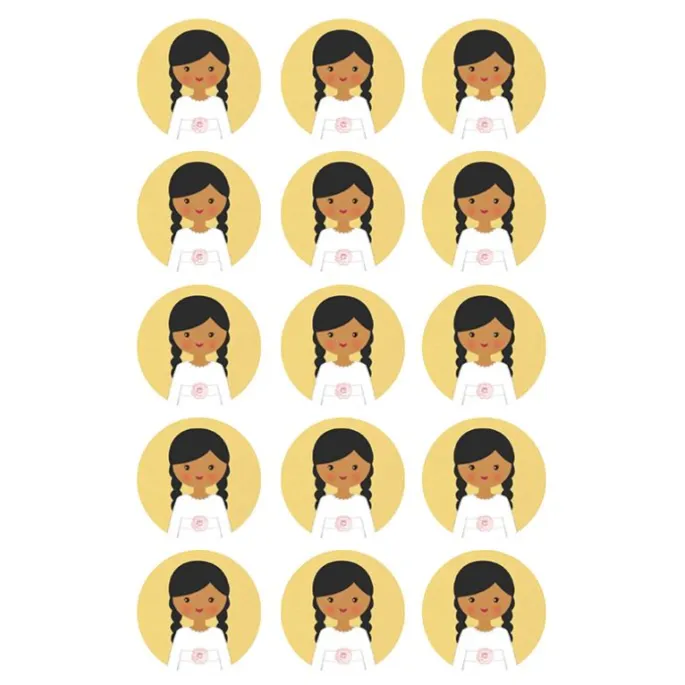 Papel de azúcar - Círculos de 5 cm (15) Celia Comunión - Impresión comestible personalizada