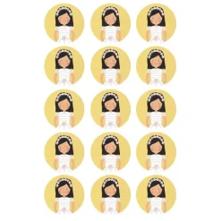 Papel de azúcar - Círculos de 5 cm (15) Paloma Comunión - Impresión comestible personalizada