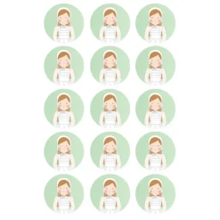 Papel de azúcar - Círculos de 5 cm (15) Paloma Comunión - Impresión comestible personalizada