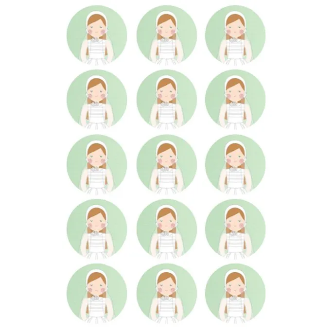 Papel de azúcar - Círculos de 5 cm (15) Paloma Comunión - Impresión comestible personalizada