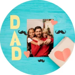 Papel de azúcar - Día del Padre con foto personalizada 20 cm - Impresión personalizada