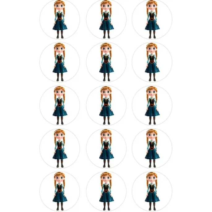 Papel de azúcar de Anna Frozen - 5 cm (15) - María Lunarillos