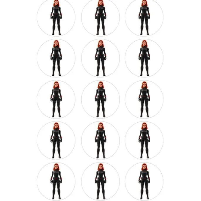 Papel de azúcar de Black Widow (Marvel) - 5 cm (15) - María Lunarillos