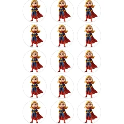 Papel de azúcar de Capitana Marvel - 5 cm (15) - María Lunarillos