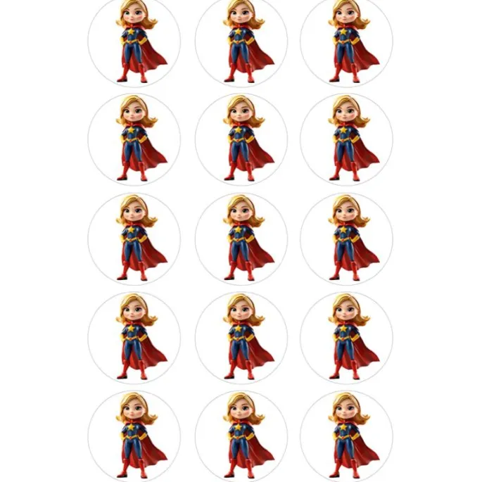 Papel de azúcar de Capitana Marvel - 5 cm (15) - María Lunarillos