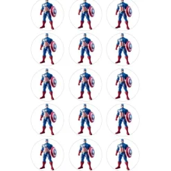 Papel de azúcar de Capitán América Avengers (Marvel) - 5 cm (15) - María Lunarillos