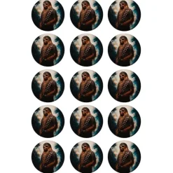 Papel de azúcar de Chewbacca - 5 cm (15) - María Lunarillos