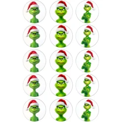 Papel de azúcar de El Grinch - 5 cm (15) - María Lunarillos