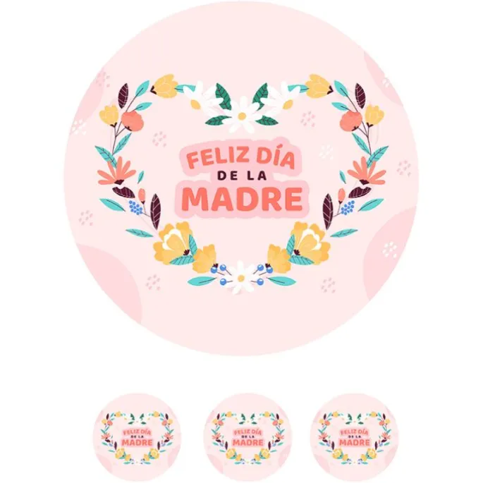 Papel de azúcar de Feliz Día de la Madre 2 - 20 cm - María Lunarillos