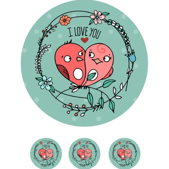 Papel de azúcar de I Love You - 20 cm - María Lunarillos