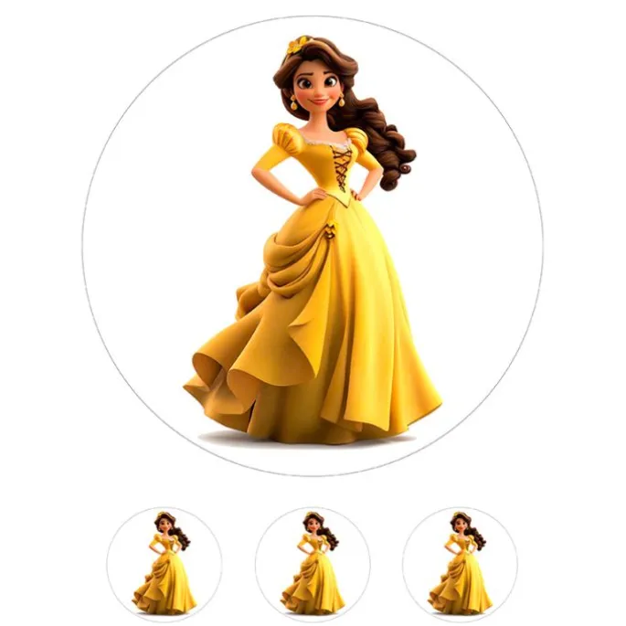 Papel de azúcar de la Princesa Bella - 20 cm - María Lunarillos