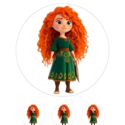 Papel de azúcar de la Princesa Mérida - 20 cm - María Lunarillos