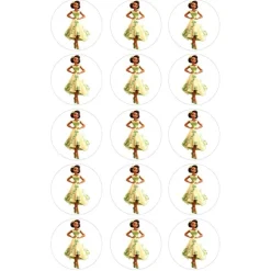 Papel de azúcar de la Princesa Tiana - 5 cm (15) - María Lunarillos