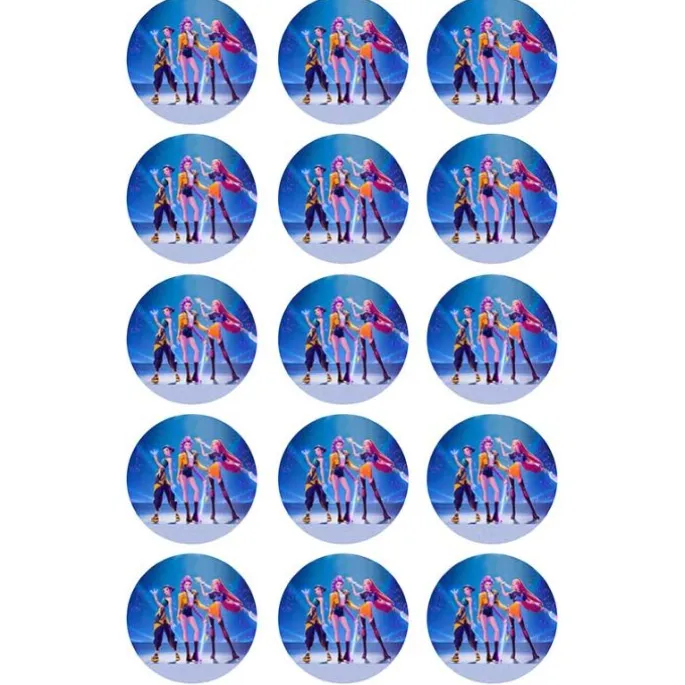 Papel de azúcar de Las guerreras K-POP - 2 - 5 cm (15) - María Lunarillos