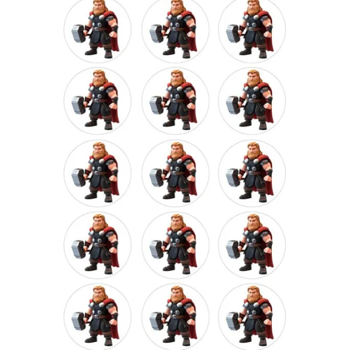 Papel de azúcar de Marvel Characters - 5 cm (15) - María Lunarillos