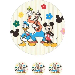 Papel de azúcar de Mickey Mouse, Goofy y Pato Donald - 20 cm - María Lunarillos