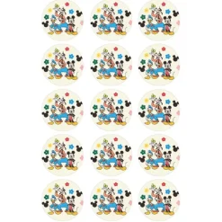 Papel de azúcar de Mickey Mouse, Goofy y Pato Donald - 5 cm (15) - María Lunarillos