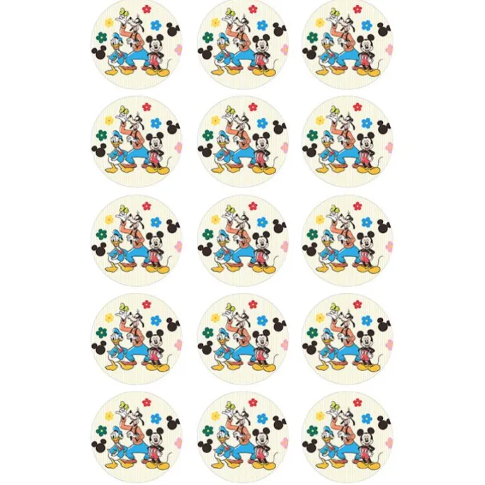 Papel de azúcar de Mickey Mouse, Goofy y Pato Donald - 5 cm (15) - María Lunarillos