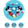 Papel de azúcar de Mickey y Minnie corazón - 20 cm - María Lunarillos