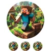 Papel de azúcar de Minecraft - 20 cm - María Lunarillos