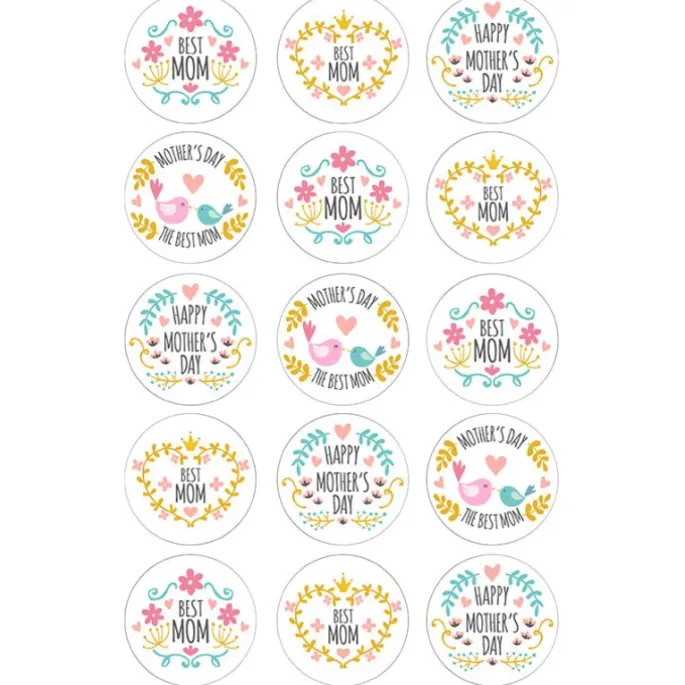 Papel de azúcar de Mix Mother´s Day - 5 cm (15) - María Lunarillos