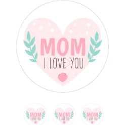 Papel de azúcar de Mom I Love You - 20 cm - María Lunarillos