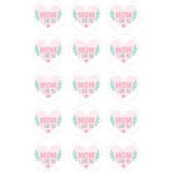 Papel de azúcar de Mom I Love You - 5 cm (15) - María Lunarillos