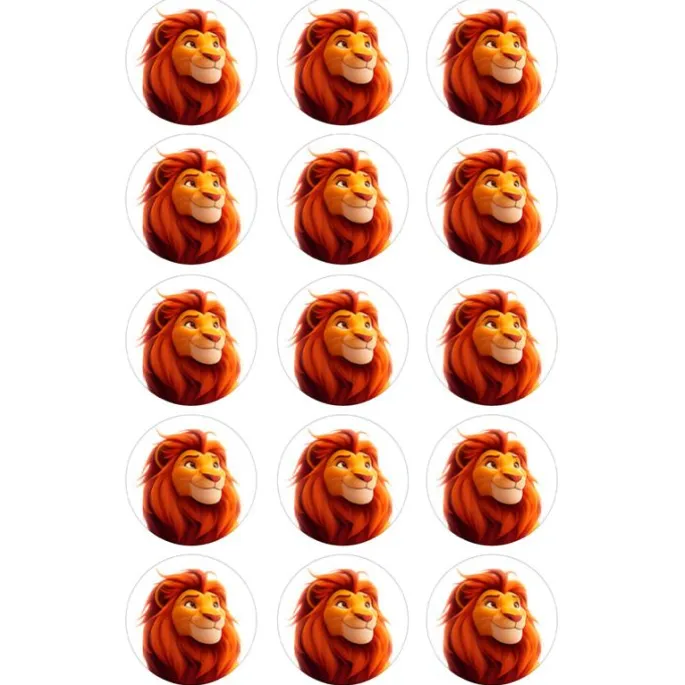 Papel de azúcar de Mufasa (Rey León) - 5 cm (15) - María Lunarillos